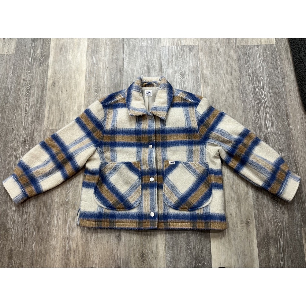 Vintage Lee Chopped Wool Mid Century Plaid Chore Jacket Women's Size L
